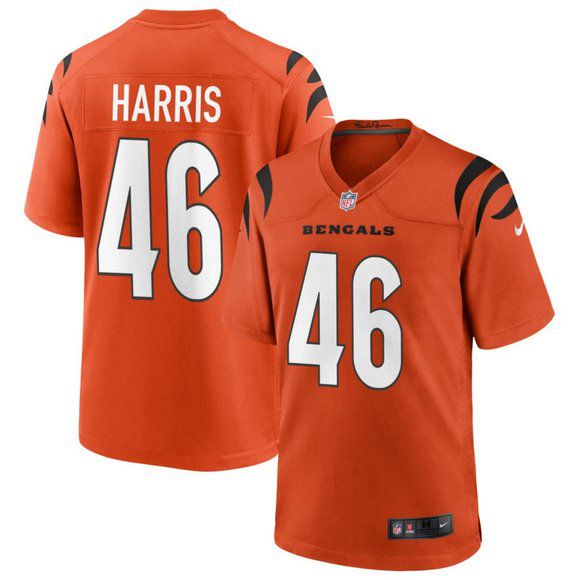 Men Cincinnati Bengals #46 Clark Harris Nike Oragne Game NFL Jersey